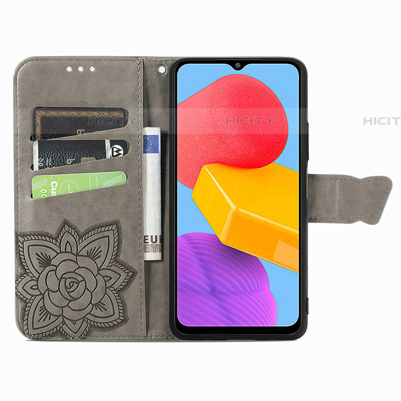 Handytasche Stand Schutzhülle Flip Leder Hülle Schmetterling S01D für Samsung Galaxy F13 4G groß