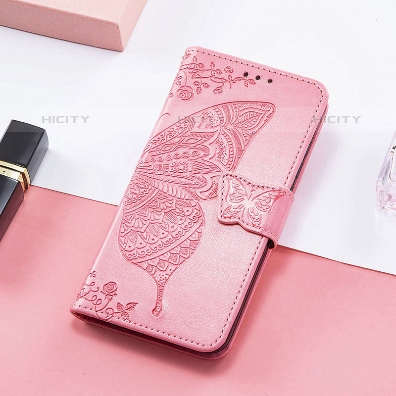 Handytasche Stand Schutzhülle Flip Leder Hülle Schmetterling S01D für Samsung Galaxy M13 5G Pink