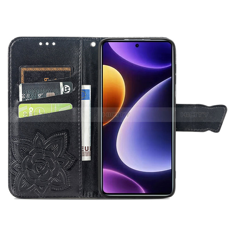 Handytasche Stand Schutzhülle Flip Leder Hülle Schmetterling S01D für Xiaomi Redmi Note 12 Turbo 5G groß