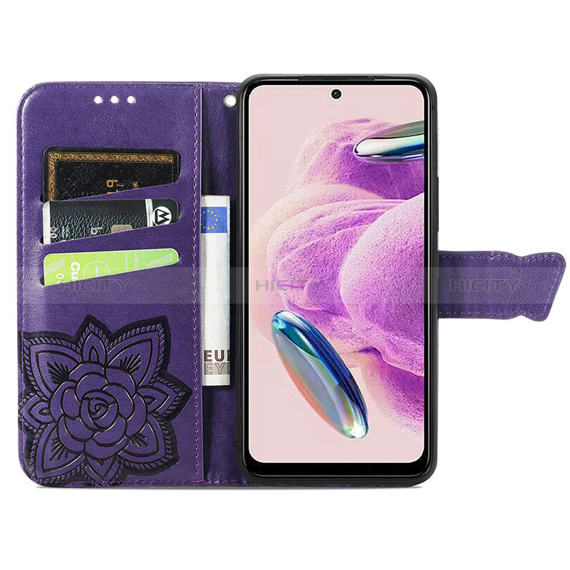 Handytasche Stand Schutzhülle Flip Leder Hülle Schmetterling S01D für Xiaomi Redmi Note 12S groß