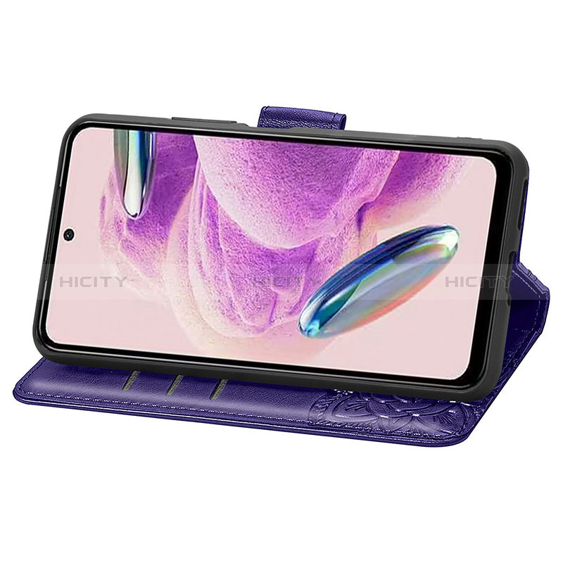 Handytasche Stand Schutzhülle Flip Leder Hülle Schmetterling S01D für Xiaomi Redmi Note 12S groß