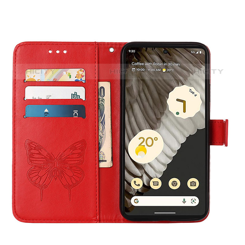 Handytasche Stand Schutzhülle Flip Leder Hülle Schmetterling Y01B für Google Pixel 8 5G groß