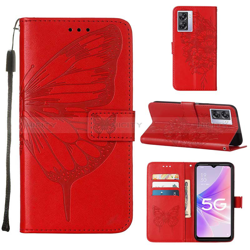 Handytasche Stand Schutzhülle Flip Leder Hülle Schmetterling Y01B für Oppo A56S 5G