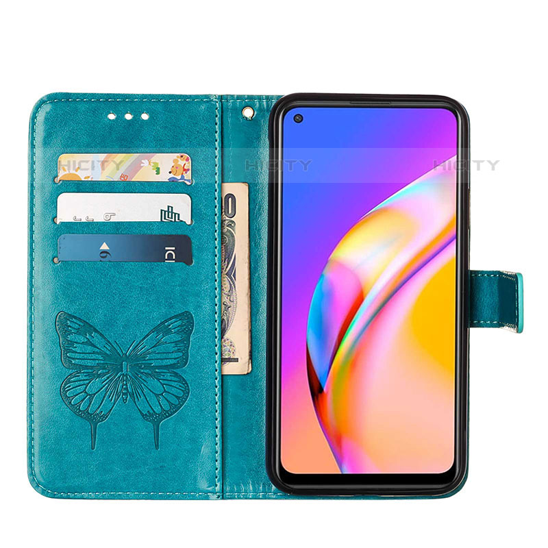 Handytasche Stand Schutzhülle Flip Leder Hülle Schmetterling Y01B für Oppo A94 5G groß