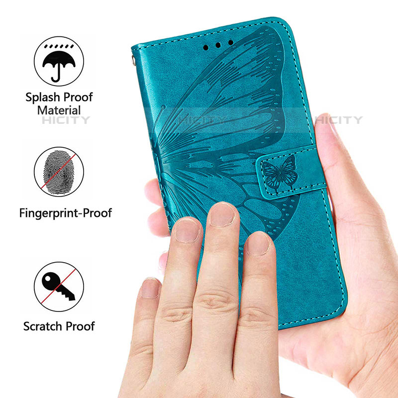 Handytasche Stand Schutzhülle Flip Leder Hülle Schmetterling Y01B für Oppo A94 5G groß