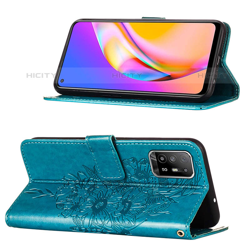 Handytasche Stand Schutzhülle Flip Leder Hülle Schmetterling Y01B für Oppo F19 Pro+ Plus 5G