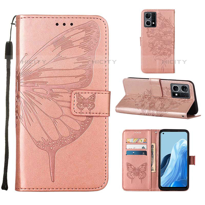 Handytasche Stand Schutzhülle Flip Leder Hülle Schmetterling Y01B für Oppo F21s Pro 4G