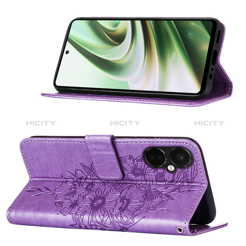 Handytasche Stand Schutzhülle Flip Leder Hülle Schmetterling Y01B für Oppo K11x 5G groß