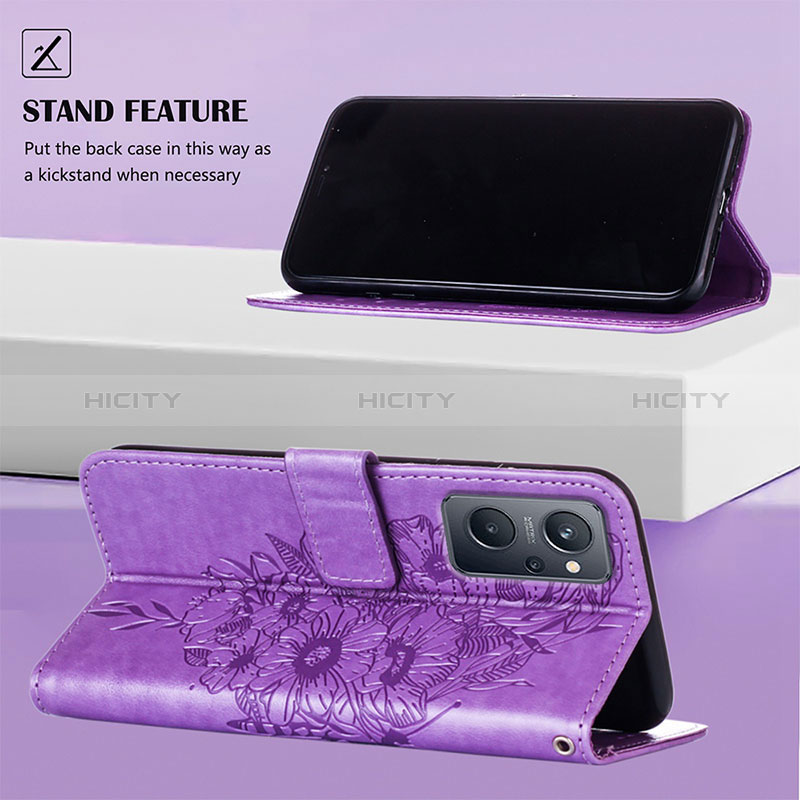 Handytasche Stand Schutzhülle Flip Leder Hülle Schmetterling Y01B für Realme 9i 4G groß