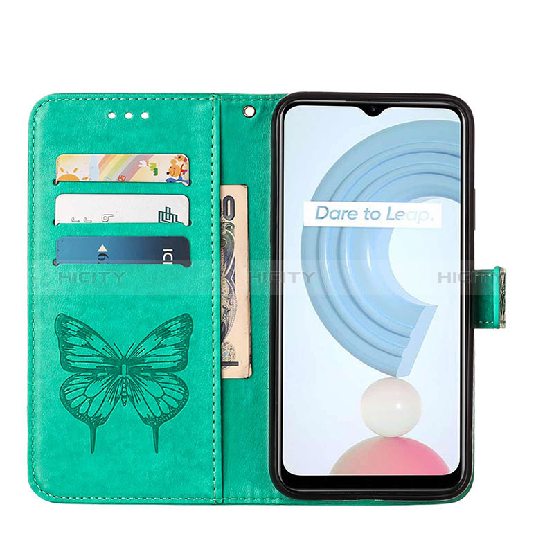 Handytasche Stand Schutzhülle Flip Leder Hülle Schmetterling Y01B für Realme C21Y groß