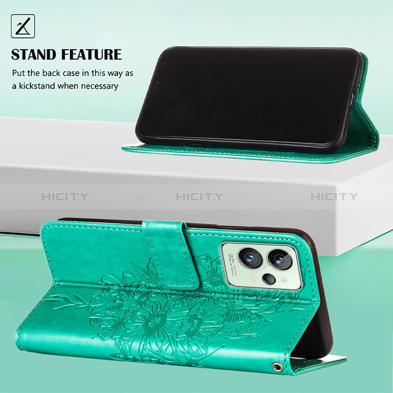 Handytasche Stand Schutzhülle Flip Leder Hülle Schmetterling Y01B für Realme GT2 Pro 5G groß