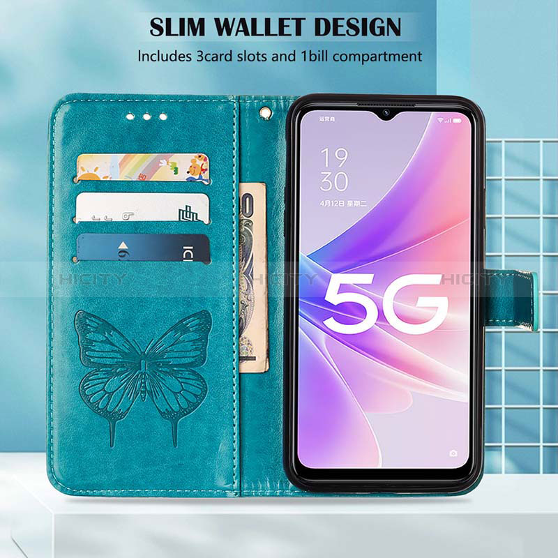 Handytasche Stand Schutzhülle Flip Leder Hülle Schmetterling Y01B für Realme Q5i 5G groß