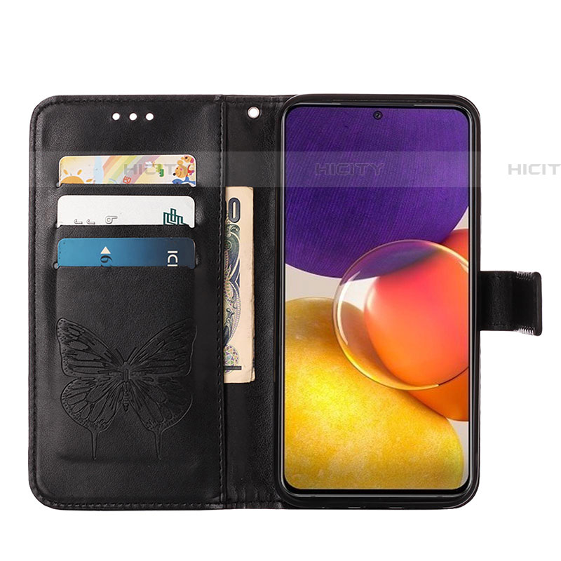 Handytasche Stand Schutzhülle Flip Leder Hülle Schmetterling Y01B für Samsung Galaxy A05s groß