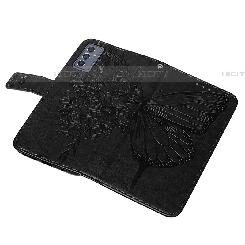 Handytasche Stand Schutzhülle Flip Leder Hülle Schmetterling Y01B für Samsung Galaxy A05s groß