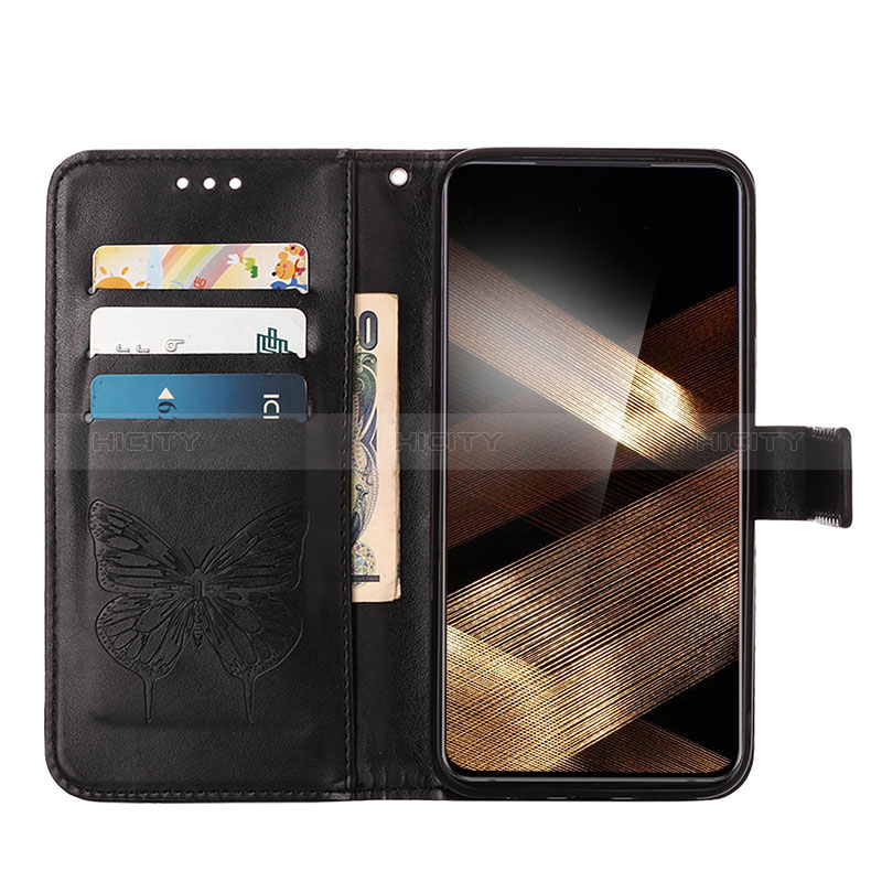 Handytasche Stand Schutzhülle Flip Leder Hülle Schmetterling Y01B für Samsung Galaxy A15 4G