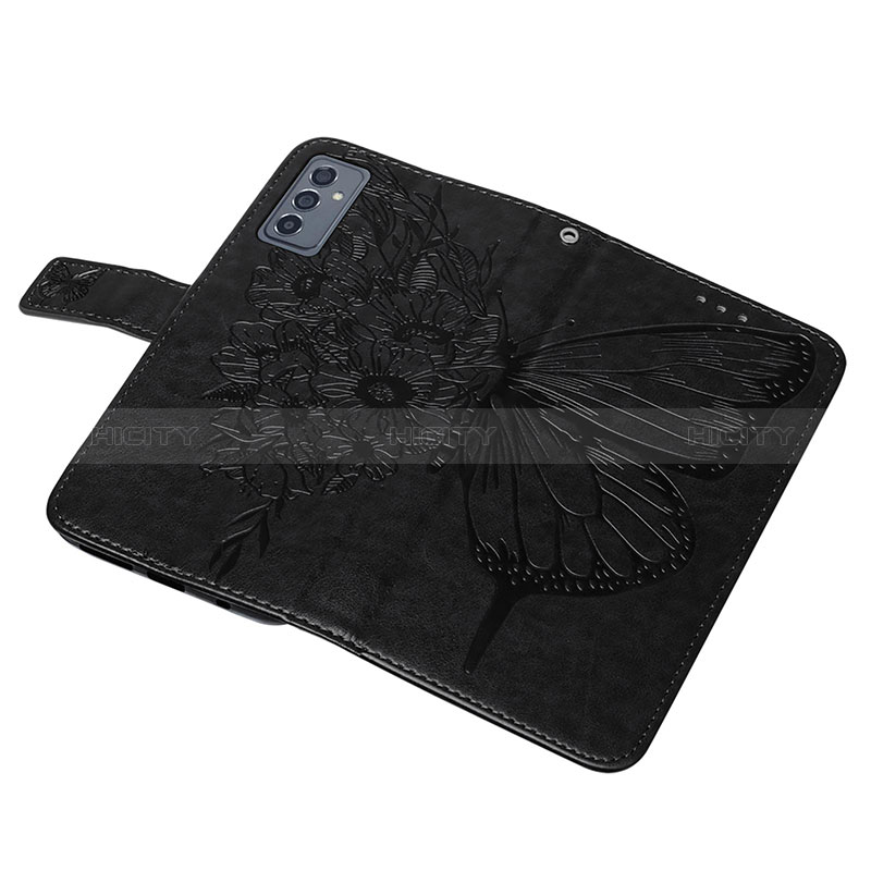 Handytasche Stand Schutzhülle Flip Leder Hülle Schmetterling Y01B für Samsung Galaxy A15 4G groß