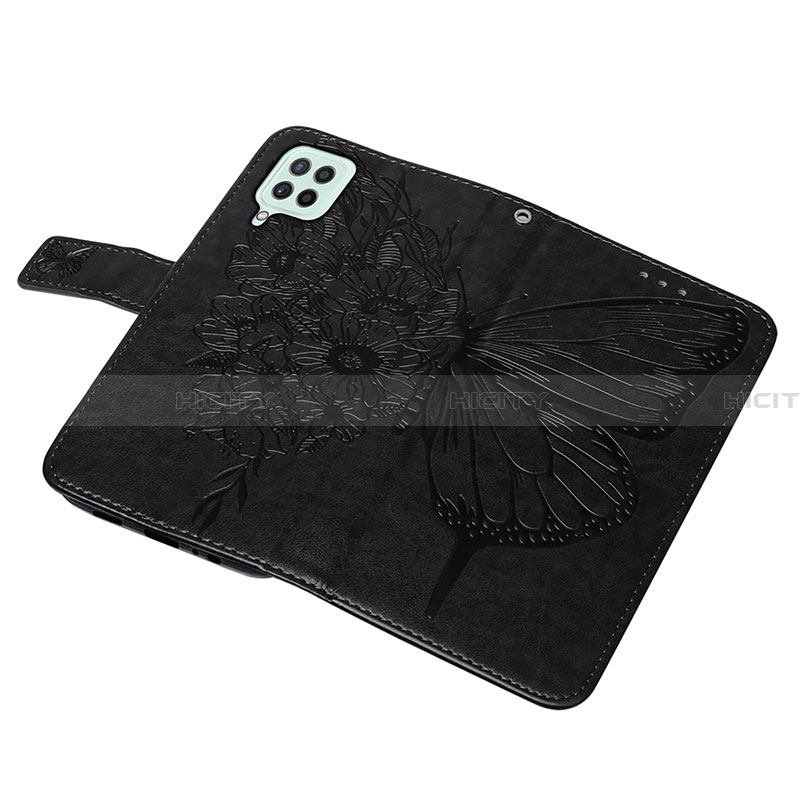 Handytasche Stand Schutzhülle Flip Leder Hülle Schmetterling Y01B für Samsung Galaxy A22 4G