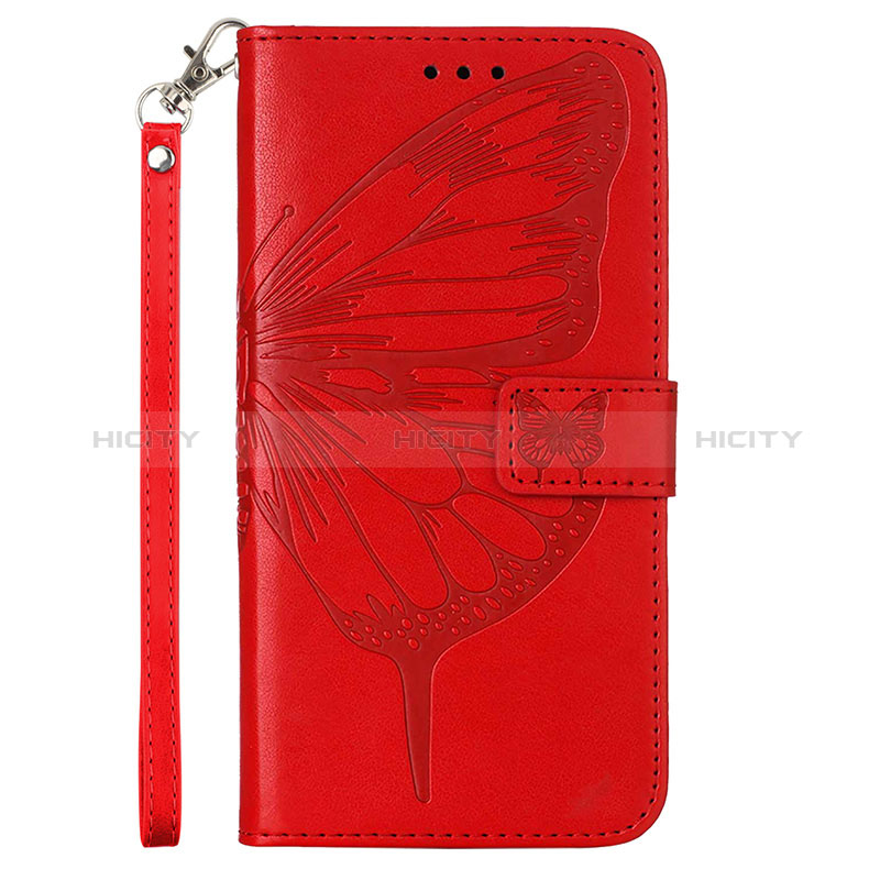 Handytasche Stand Schutzhülle Flip Leder Hülle Schmetterling Y01B für Samsung Galaxy A23 5G Rot Plus