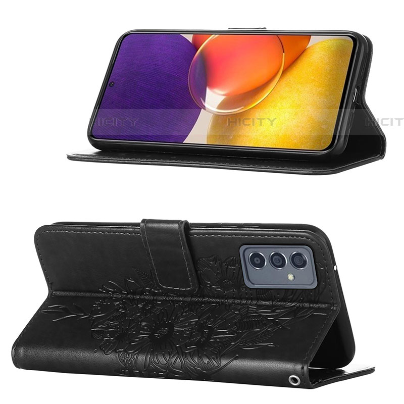 Handytasche Stand Schutzhülle Flip Leder Hülle Schmetterling Y01B für Samsung Galaxy A24 4G groß