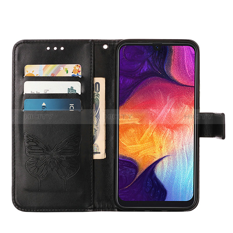 Handytasche Stand Schutzhülle Flip Leder Hülle Schmetterling Y01B für Samsung Galaxy A30S groß