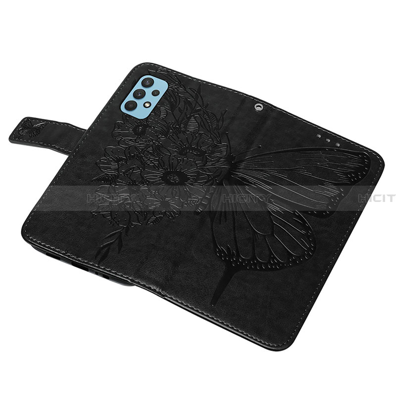 Handytasche Stand Schutzhülle Flip Leder Hülle Schmetterling Y01B für Samsung Galaxy A32 4G groß