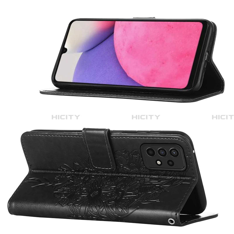 Handytasche Stand Schutzhülle Flip Leder Hülle Schmetterling Y01B für Samsung Galaxy A33 5G