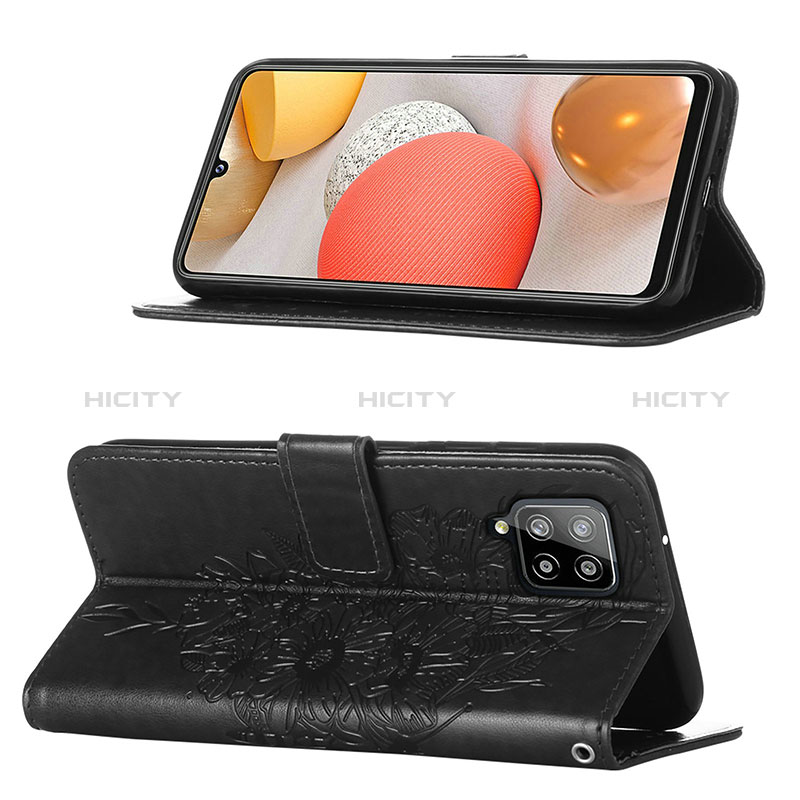 Handytasche Stand Schutzhülle Flip Leder Hülle Schmetterling Y01B für Samsung Galaxy A42 5G