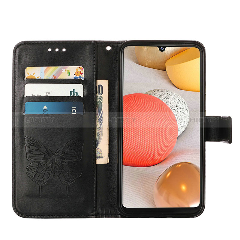 Handytasche Stand Schutzhülle Flip Leder Hülle Schmetterling Y01B für Samsung Galaxy A42 5G