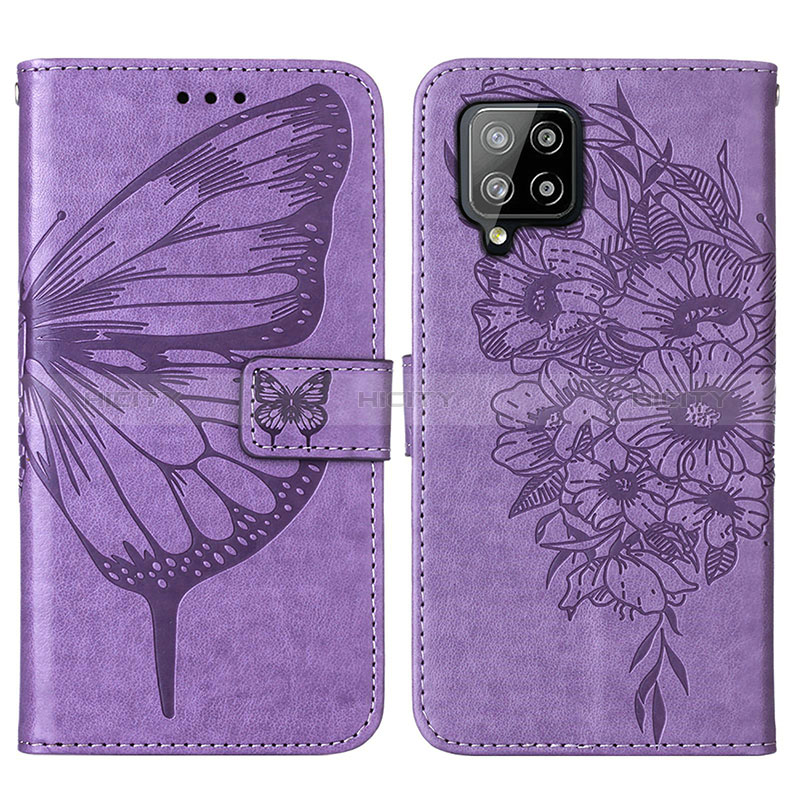Handytasche Stand Schutzhülle Flip Leder Hülle Schmetterling Y01B für Samsung Galaxy A42 5G
