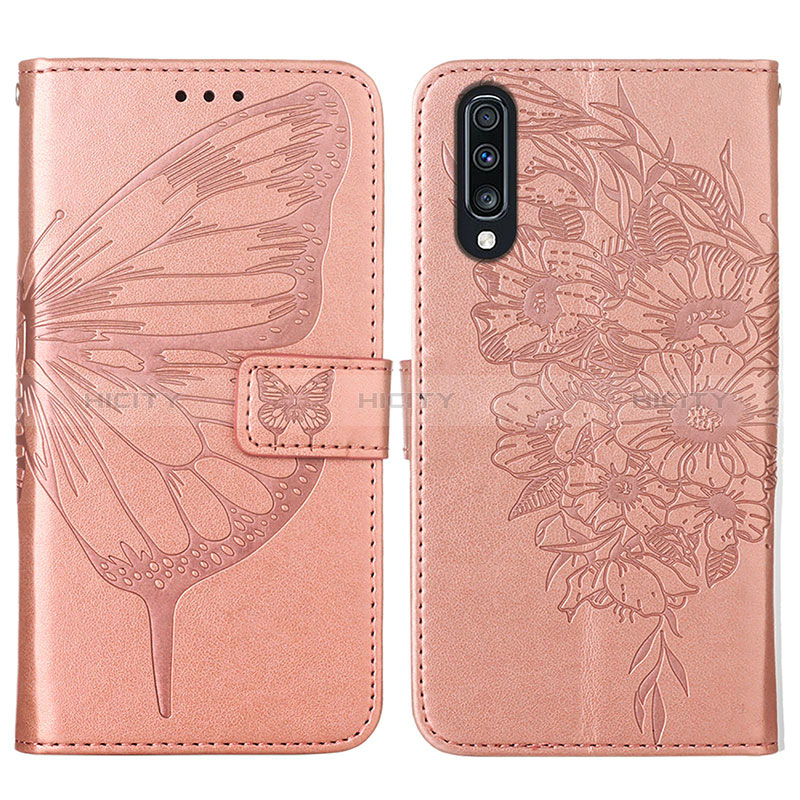 Handytasche Stand Schutzhülle Flip Leder Hülle Schmetterling Y01B für Samsung Galaxy A50 groß