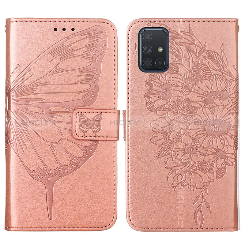 Handytasche Stand Schutzhülle Flip Leder Hülle Schmetterling Y01B für Samsung Galaxy A51 5G