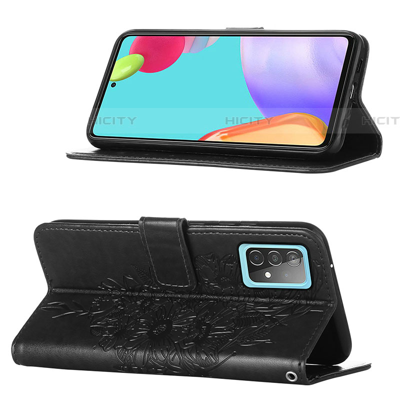 Handytasche Stand Schutzhülle Flip Leder Hülle Schmetterling Y01B für Samsung Galaxy A52 4G