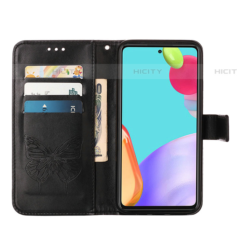 Handytasche Stand Schutzhülle Flip Leder Hülle Schmetterling Y01B für Samsung Galaxy A52 4G