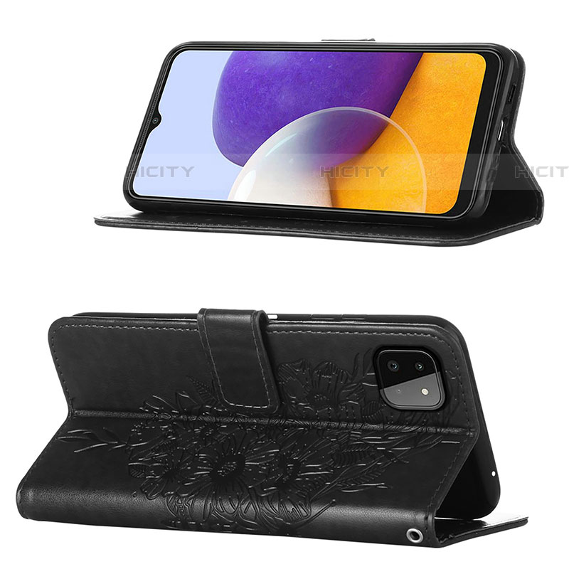 Handytasche Stand Schutzhülle Flip Leder Hülle Schmetterling Y01B für Samsung Galaxy F42 5G