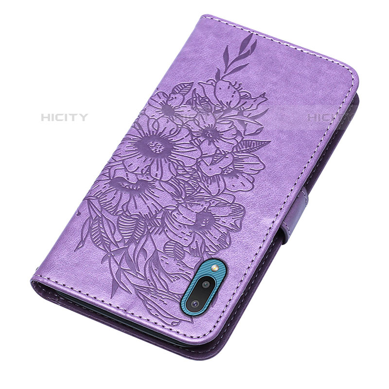 Handytasche Stand Schutzhülle Flip Leder Hülle Schmetterling Y01B für Samsung Galaxy M02 groß