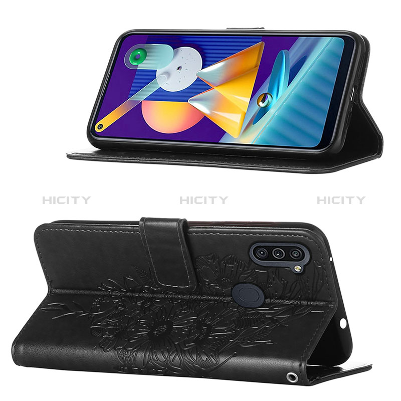 Handytasche Stand Schutzhülle Flip Leder Hülle Schmetterling Y01B für Samsung Galaxy M11