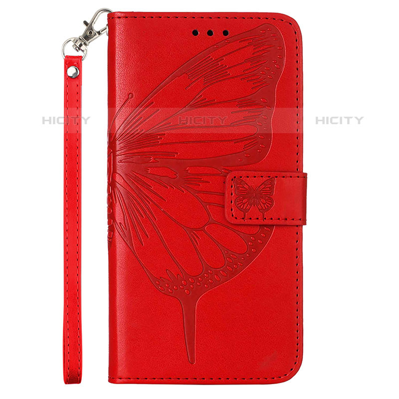 Handytasche Stand Schutzhülle Flip Leder Hülle Schmetterling Y01B für Samsung Galaxy M33 5G Rot