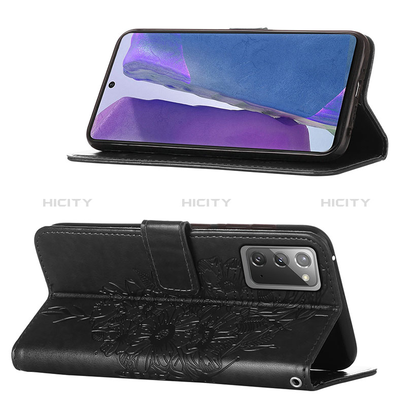 Handytasche Stand Schutzhülle Flip Leder Hülle Schmetterling Y01B für Samsung Galaxy Note 20 5G