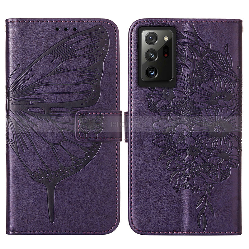 Handytasche Stand Schutzhülle Flip Leder Hülle Schmetterling Y01B für Samsung Galaxy Note 20 Ultra 5G groß