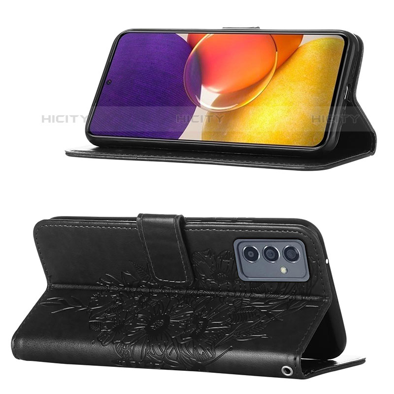 Handytasche Stand Schutzhülle Flip Leder Hülle Schmetterling Y01B für Samsung Galaxy Quantum2 5G groß