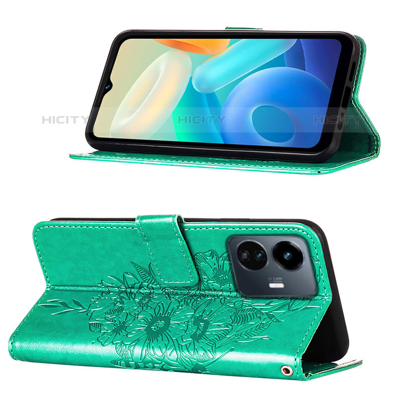 Handytasche Stand Schutzhülle Flip Leder Hülle Schmetterling Y01B für Vivo iQOO Z6 Lite 5G groß