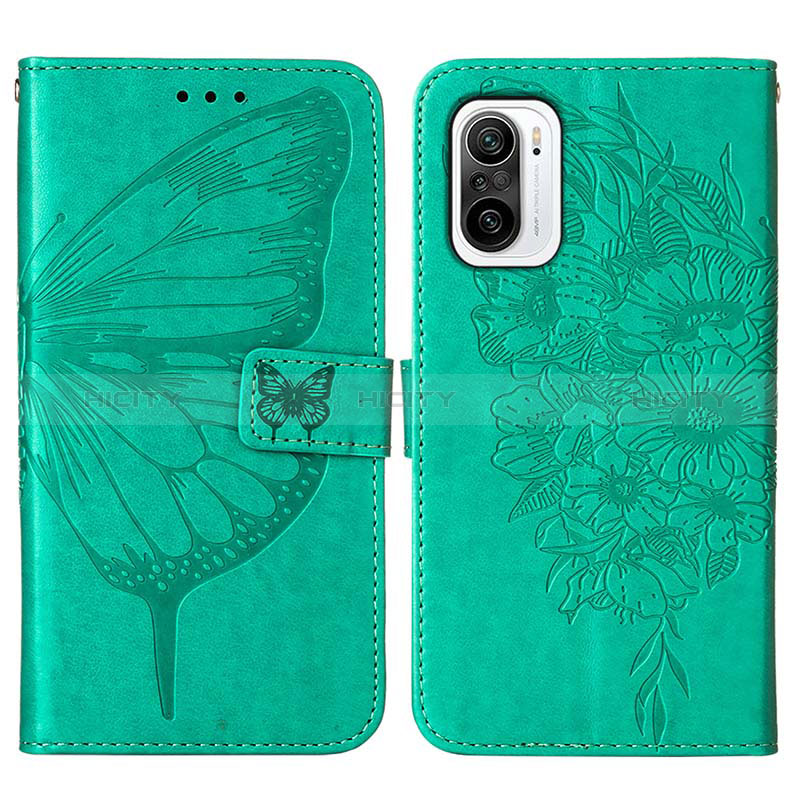 Handytasche Stand Schutzhülle Flip Leder Hülle Schmetterling Y01B für Xiaomi Mi 11i 5G Grün Plus