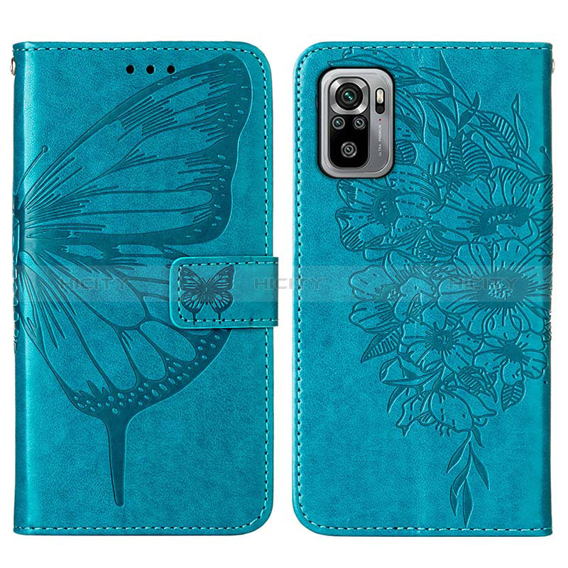 Handytasche Stand Schutzhülle Flip Leder Hülle Schmetterling Y01B für Xiaomi Redmi Note 10 4G groß