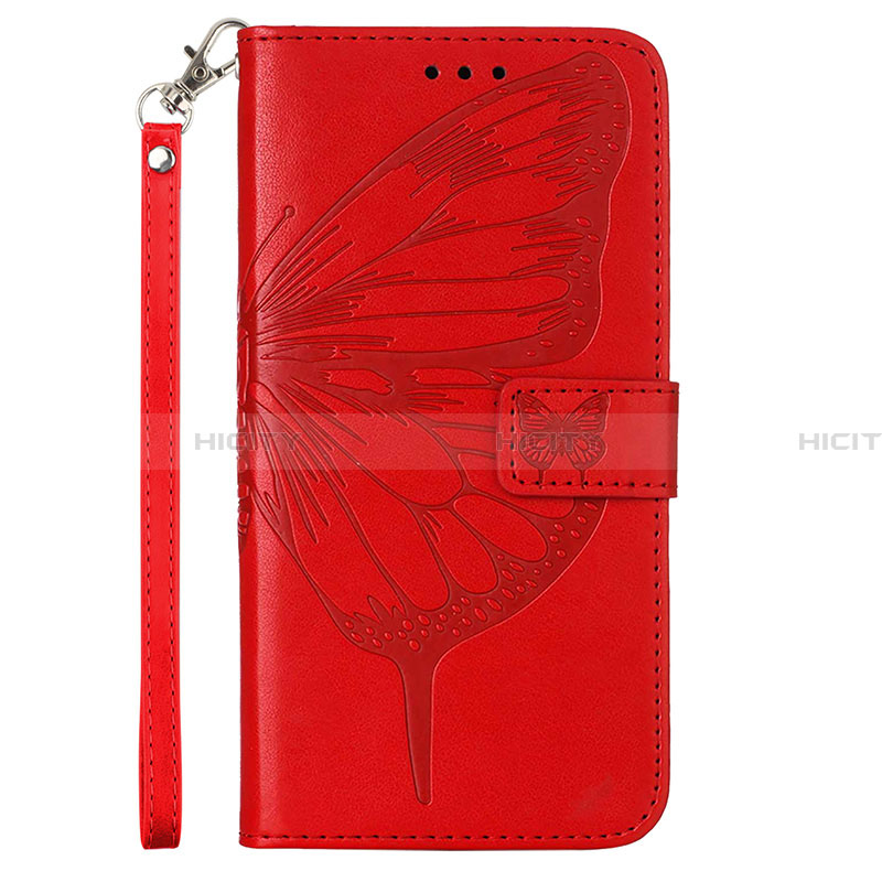 Handytasche Stand Schutzhülle Flip Leder Hülle Schmetterling Y02B für Samsung Galaxy A33 5G Rot Plus