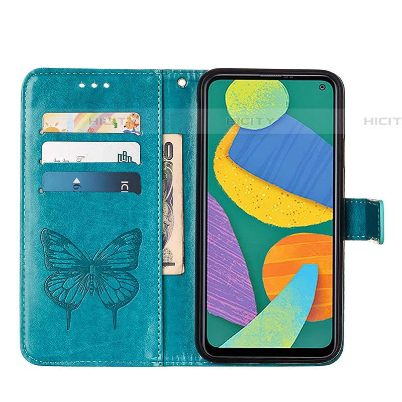 Handytasche Stand Schutzhülle Flip Leder Hülle Schmetterling Y02B für Samsung Galaxy F52 5G