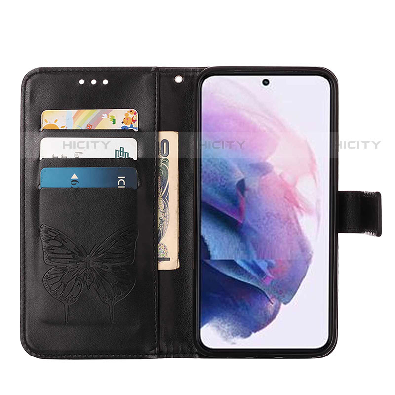 Handytasche Stand Schutzhülle Flip Leder Hülle Schmetterling Y06B für Samsung Galaxy S22 5G groß