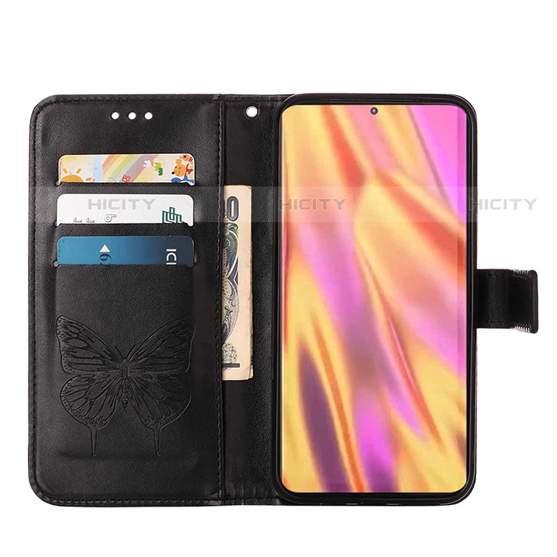 Handytasche Stand Schutzhülle Flip Leder Hülle Schmetterling Y06B für Samsung Galaxy S22 Ultra 5G