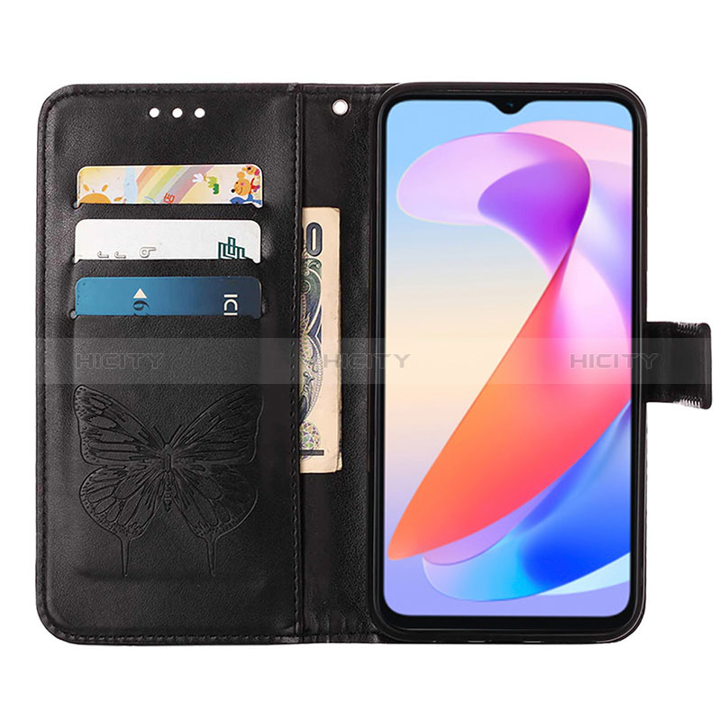 Handytasche Stand Schutzhülle Flip Leder Hülle Schmetterling YB1 für Huawei Honor X6a