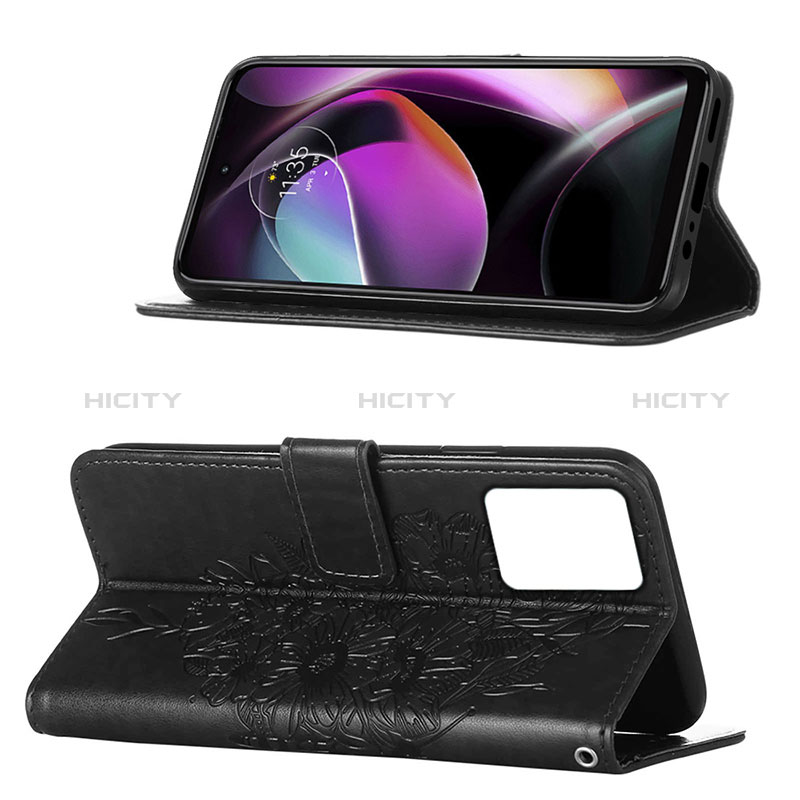 Handytasche Stand Schutzhülle Flip Leder Hülle Schmetterling YB1 für Motorola Moto G 5G (2023)