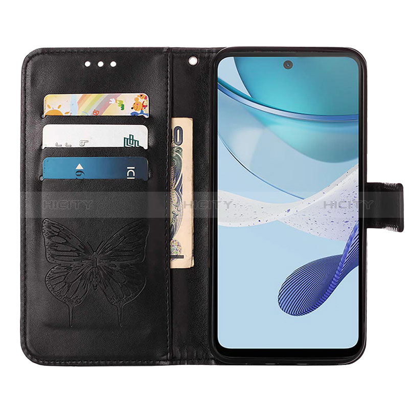 Handytasche Stand Schutzhülle Flip Leder Hülle Schmetterling YB1 für Motorola Moto G53y 5G